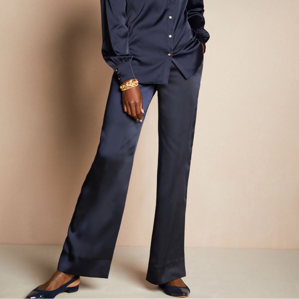 Talbots vintage Y2K wide leg Pure Silk pants size 12 - Picture 12 of 12